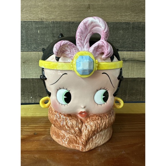Betty Boop Flapper Girl Cookie Jar Sunday Funnies by Enesco In Box